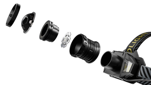 FoucsPro F6 Headlamp – High Brightness, Long Range, Head Warning Light, Lightweight Design