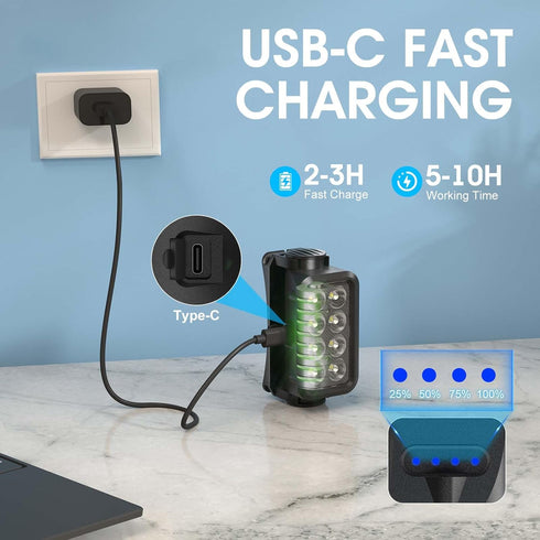 Head Torch Rechargeable 2-Pack, 8 LED 2500L Super Bright Headtorch with Motion Sensor