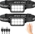 Head Torch Rechargeable 2-Pack, 8 LED 2500L Super Bright Headtorch with Motion Sensor