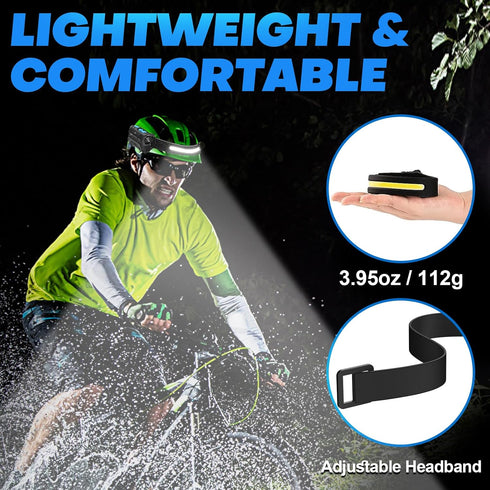 【2 Pack】Head Torch Rechargeable, Super Bright 230° Wide Beam Headtorch, 22 Hours Runtime